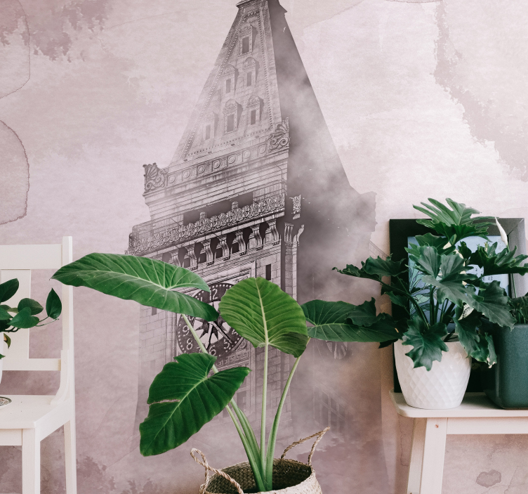 Φωτοταπετσαρία αστικού και αγροτικού τοπίου Ρολογιού - TenStickers