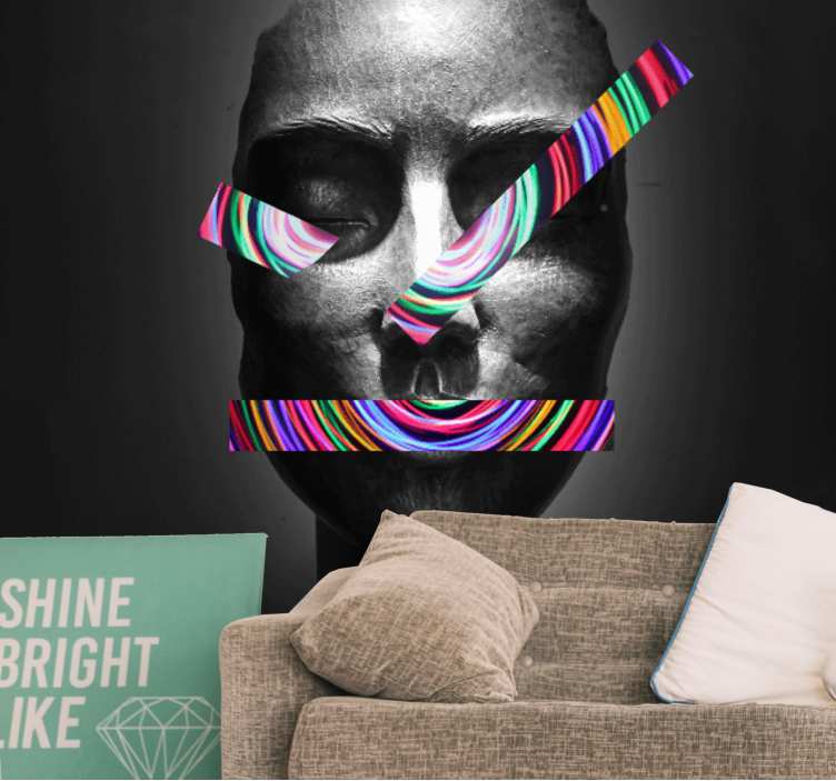 πολύχρωμα τρισδιάστατα σχήματα σε τοιχογραφία φωτογραφιών ατμού - TenStickers