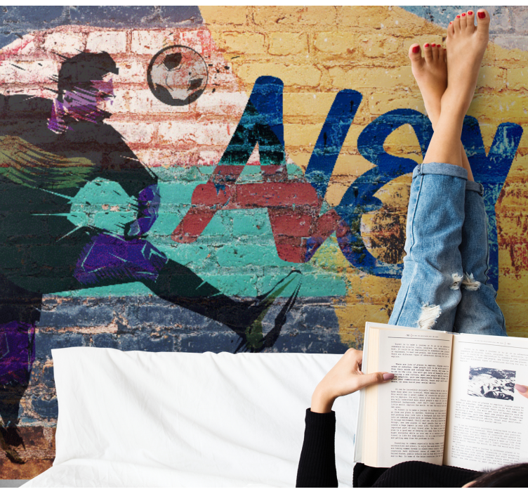 έγχρωμες τοιχογραφίες γκράφιτι ποδοσφαίρου - TenStickers