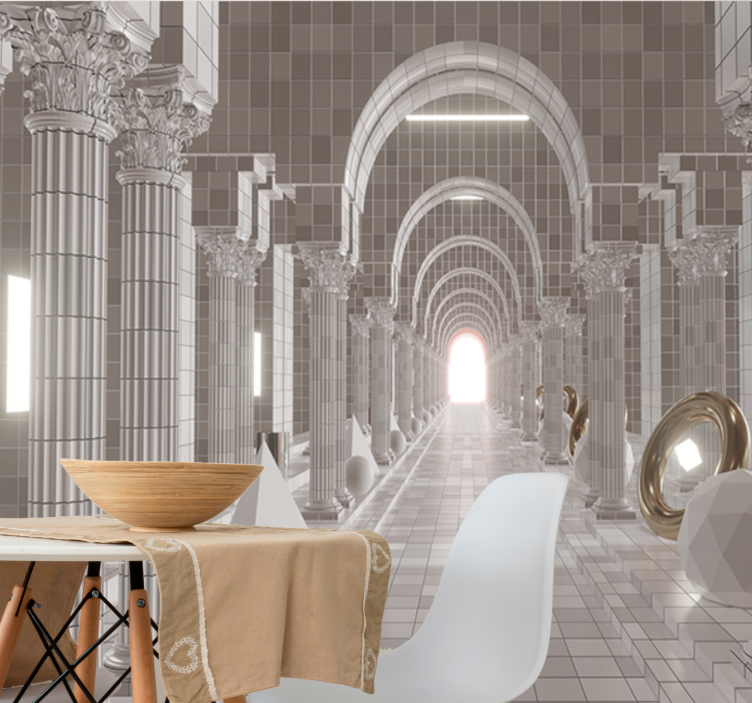 στήλες οπτική ψευδαίσθηση 3d τοιχογραφία τοίχου - TenStickers