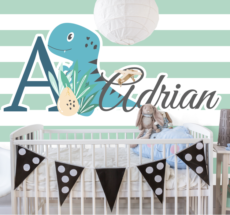 χαριτωμένα ζώα dino με τοιχογραφία φυτώριο - TenStickers