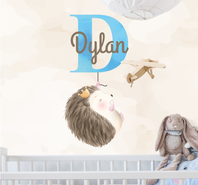 χαριτωμένος σκαντζόχοιρος με ζώα με τοιχογραφία φυτώριο - TenStickers