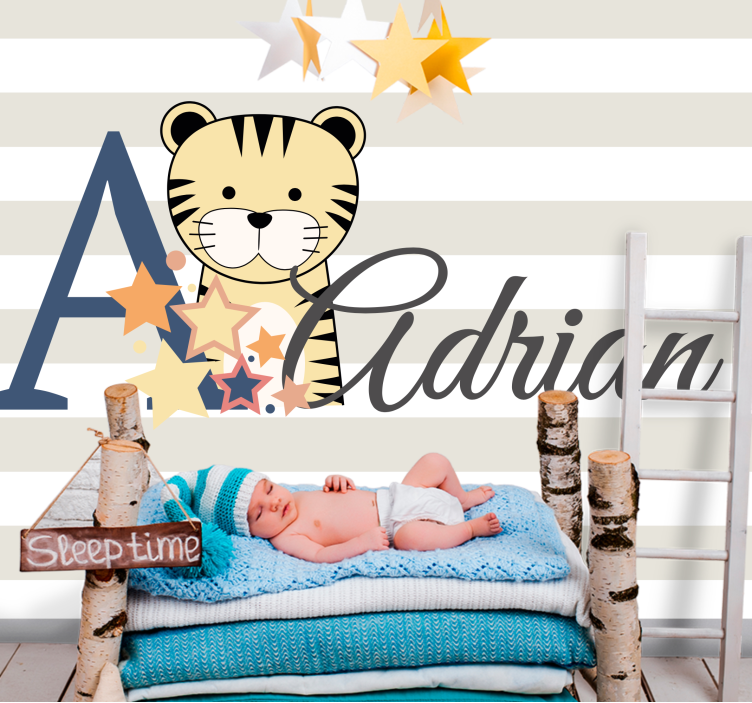 χαριτωμένα ζώα τίγρης με τοιχογραφίες τοίχου για παιδιά - TenStickers