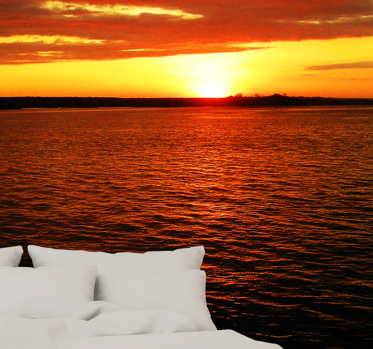 παραλία του Ισημερινού στο ηλιοβασίλεμα κάτω από την τοιχογραφία  - TenStickers