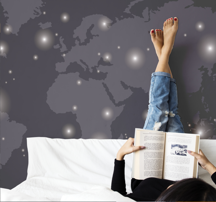 τοιχογραφία χάρτη της Ευρώπης τη νύχτα - TenStickers