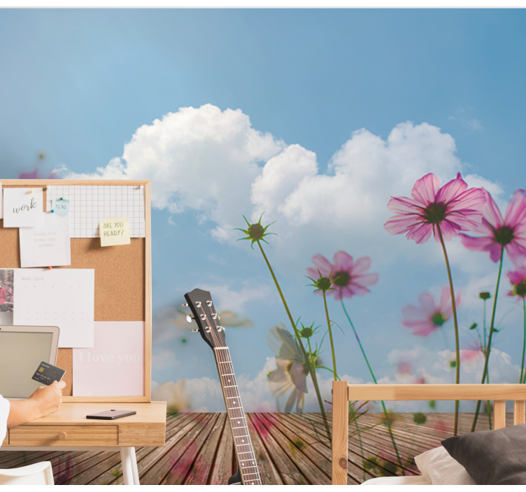 Φωτοταπετσαρία με λουλούδια λεπτές ανθισμένες ανθοφορίες - TenStickers