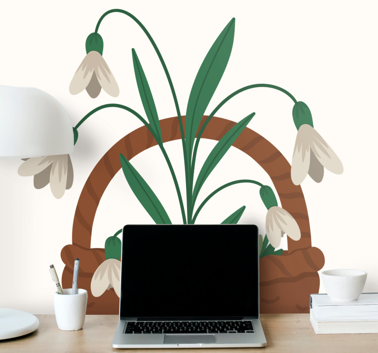 Φωτοταπετσαρία με λουλούδια Λεπτές Ανθίσεις Χιονιού - TenStickers