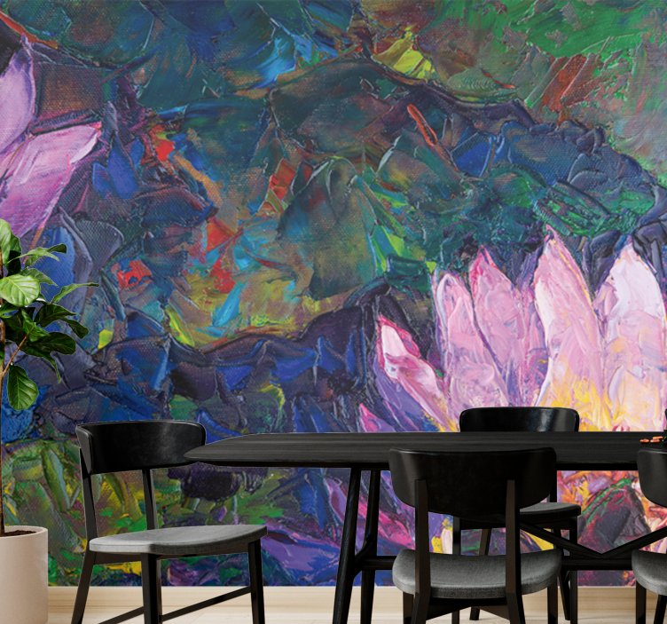 Φωτοταπετσαρία με λουλούδια Λουλουδάτη Λωτός Αφηρημένο - TenStickers