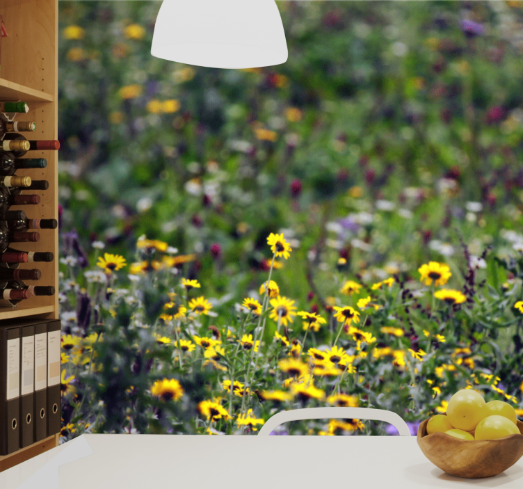 Φωτοταπετσαρία με λουλούδια Ανθισμένα Ηλιοστάσια - TenStickers