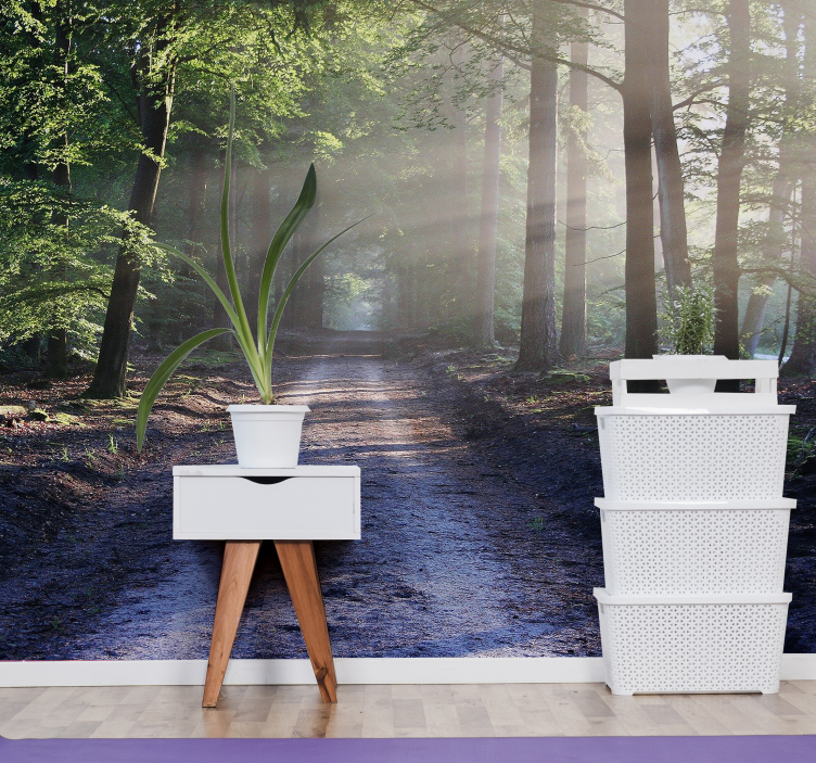 δασικό τοπίο με τοιχογραφία δασικού φλας - TenStickers