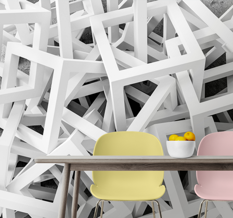 γεωμετρική αφηρημένη 3d εφέ 3d τοιχογραφία τοίχου - TenStickers