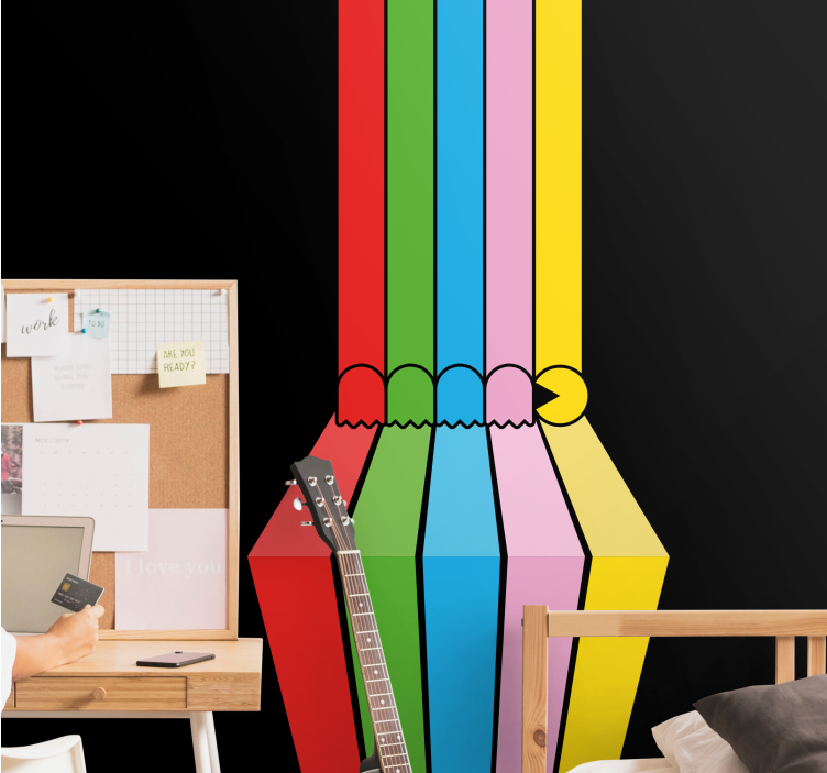 Φωτοταπετσαρία αστικής τέχνης με πολύχρωμες γραμμές μολυβιού - TenStickers