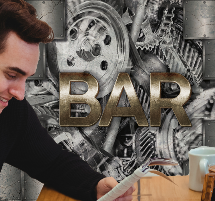 Φωτοταπετσαρία αστικής τέχνης Γραφή Μηχανικών Γραναζιών - TenStickers