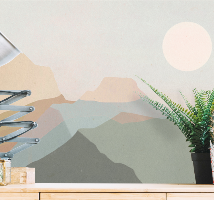 χέρι που τοιχογραφία δέντρο με θέα στο δάσος - TenStickers