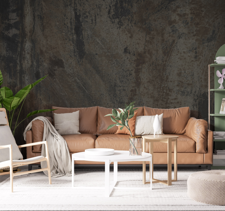 βιομηχανική γκρι σκουριασμένη σιδερένια τοιχογραφία τοίχου - TenStickers