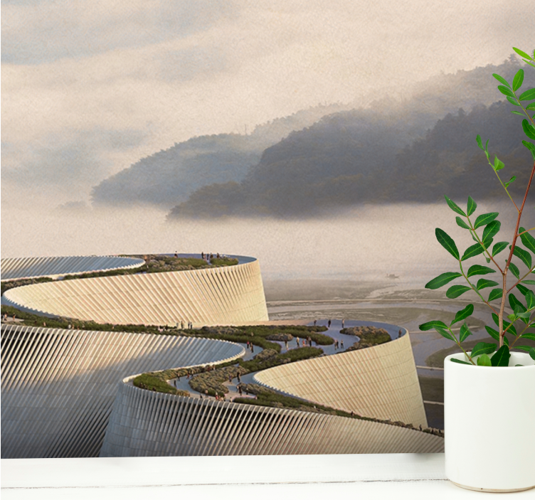 Ταπετσαρία φωτογραφίας τοπίου Καμπύλη Αρχιτεκτονική Μορφή - TenStickers