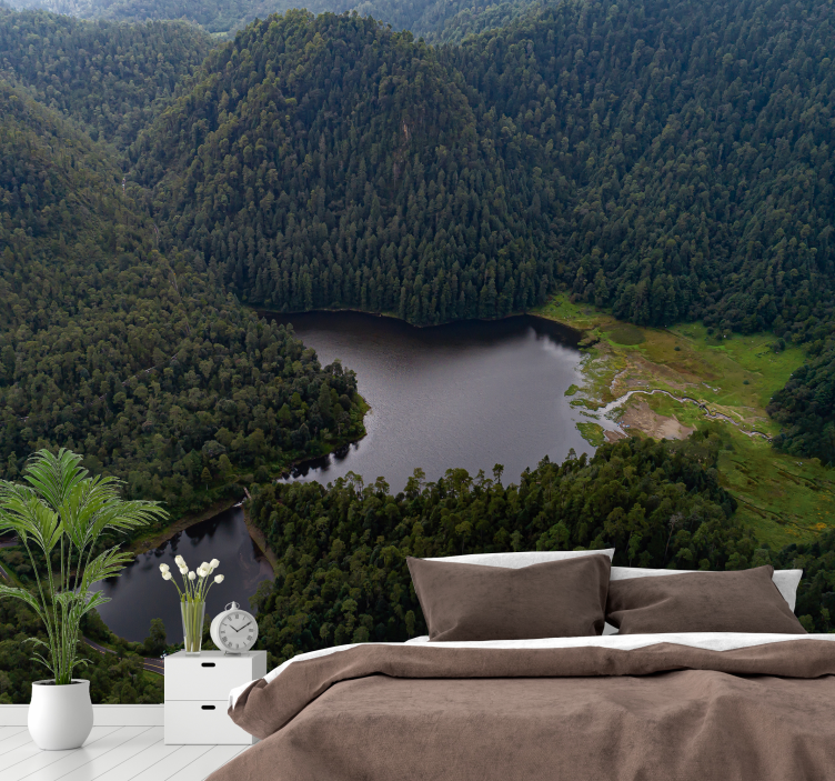 Tαπετσαρία φωτογραφίας τοπίου ηρεμία στη λίμνη του βουνού - TenStickers