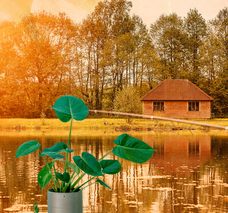 Ταπετσαρία φωτογραφίας τοπίου ήρεμη θέα στη λίμνη - TenStickers