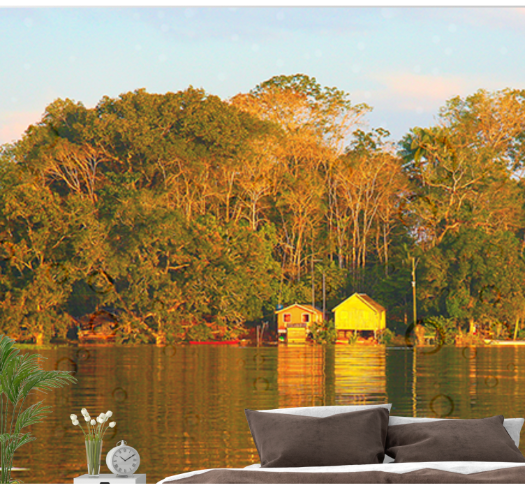 Ταπετσαρία φωτογραφίας τοπίου ήρεμος καθρέφτης νερού - TenStickers