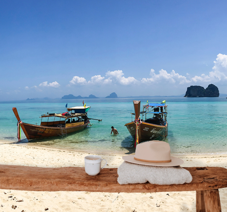 Ταπετσαρία φωτογραφίας τοπίου Σκηνή Τροπικής Παραλίας - TenStickers