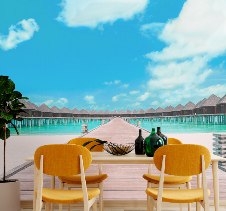 Ταπετσαρία φωτογραφίας τοπίου Τροπικό Δρομάκι Πέτρινο - TenStickers