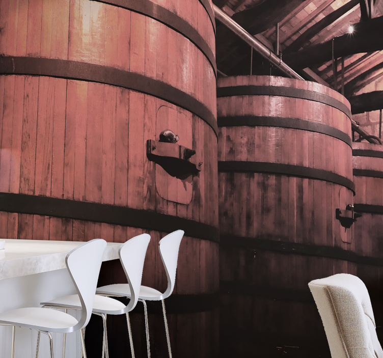 μεγάλα παλιά βαρέλια κρασιού vintage τοιχογραφία - TenStickers