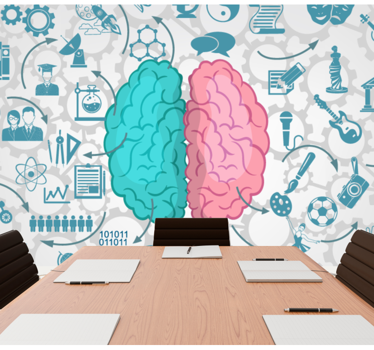 τοιχογραφία αστικής τέχνης αριστερού και δεξιού εγκεφάλου - TenStickers