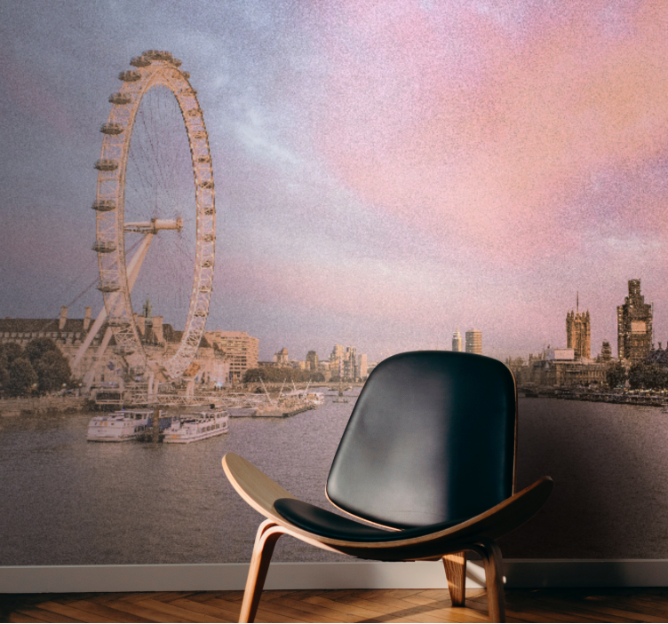 τοιχογραφία τοίχου γραφείου εναέρια όψη του Λονδίνου - TenStickers