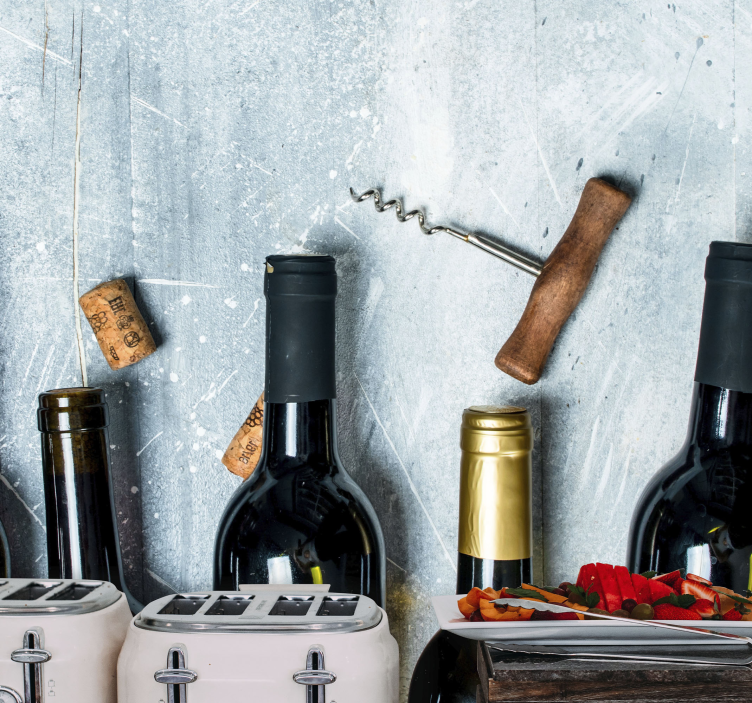 Φωτοταπετσαρία θέμα μουσικής σύνθεση μπουκαλιών κρασιού - TenStickers