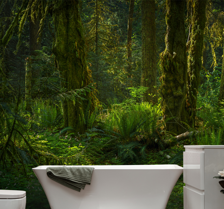 μυστικιστική τοιχογραφία δέντρου με πράσινο δάσος - TenStickers