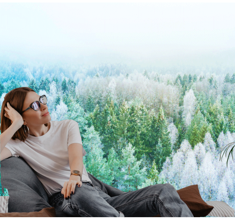 τοιχογραφία τοίχων φύσης της Νορβηγίας χιονισμένο χειμώνα - TenStickers