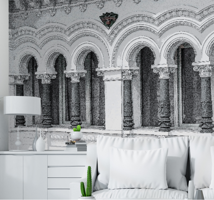 παλιά αρχιτεκτονική τρισδιάστατη τοιχογραφία - TenStickers