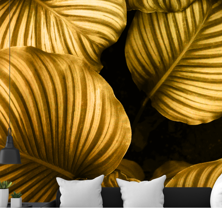 παλιά καφέ φύλλα φύση τοίχο - TenStickers