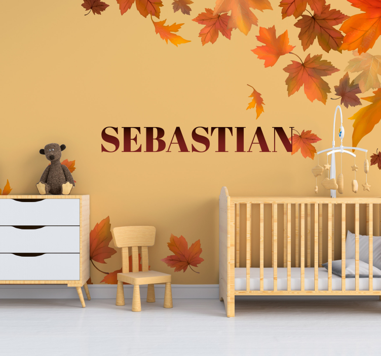 εξατομικευμένη τοιχογραφία με φύλλα το φθινόπωρο - TenStickers