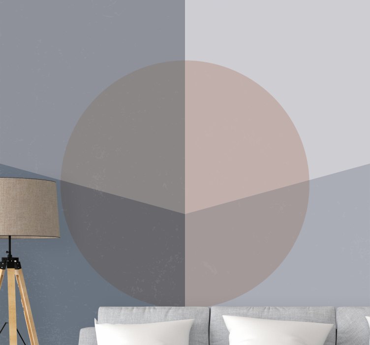 ροζ και γκρι τοιχογραφία γεωμετρικής τέχνης - TenStickers