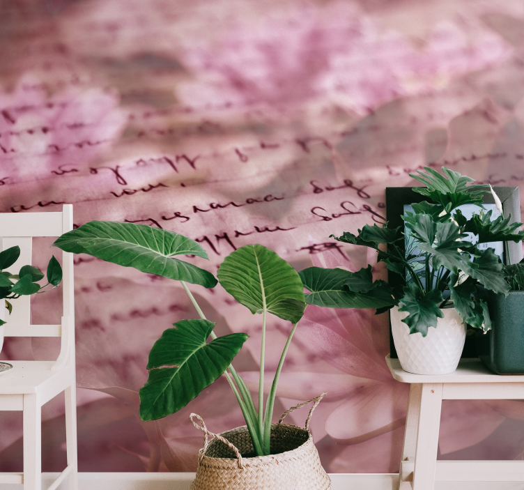 ροζ κρινάκια με τοιχογραφία κρίνου - TenStickers