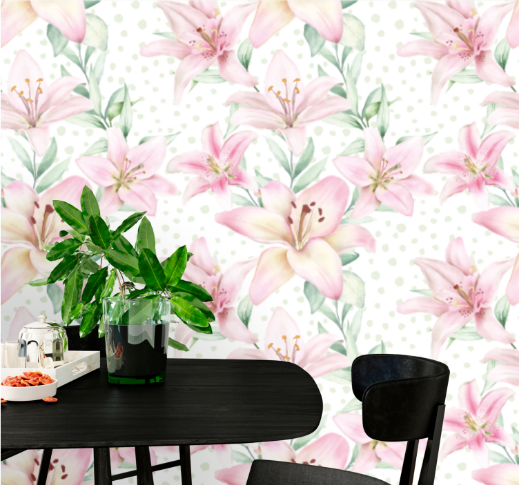 Φωτοταπετσαρία με παπαρούνες Λεπτό Λουλούδι Λίλι - TenStickers