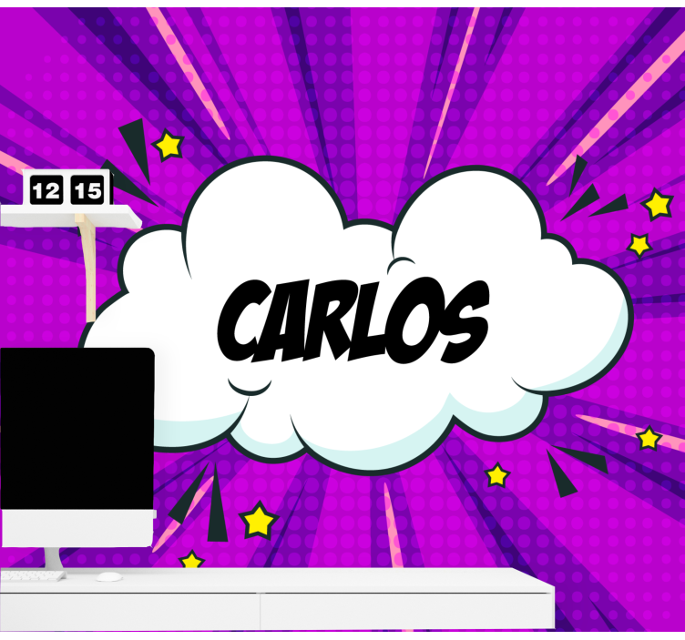 Φωτοταπετσαρία με φράσεις όνομα στυλ κόμικ - TenStickers