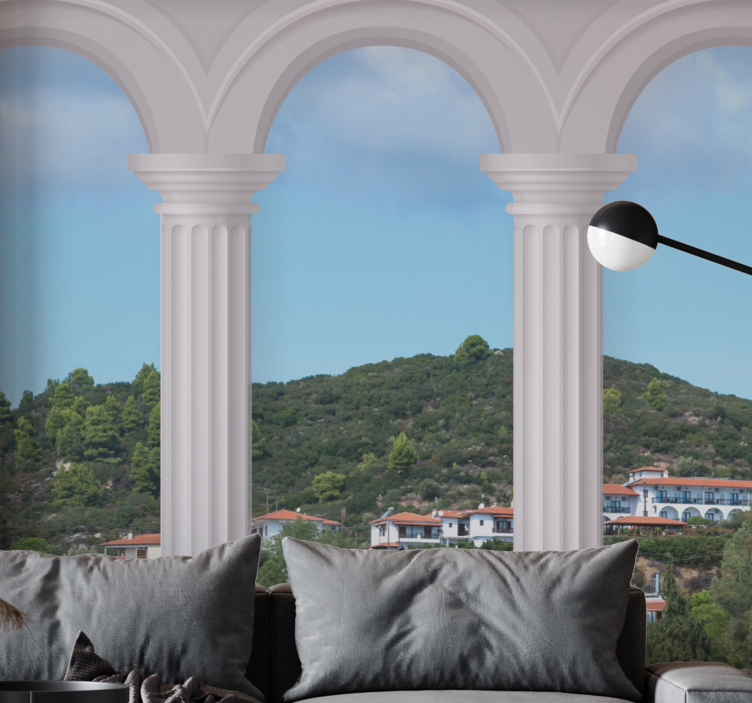 ρεαλιστική ελληνική στήλη προσαρμοσμένη τοιχογραφία τοίχου - TenStickers