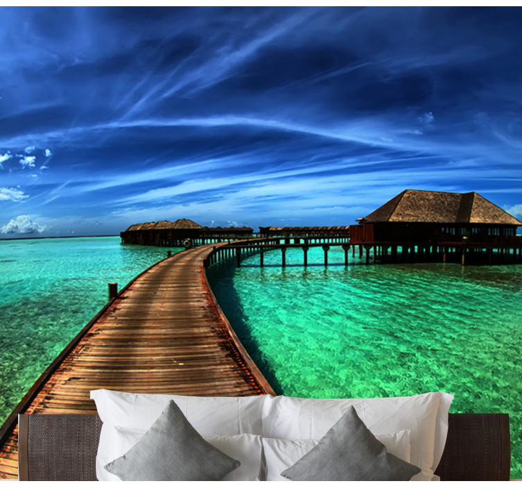 θαλάσσια νησιά κάτω από την τοιχογραφία της θάλασσας - TenStickers