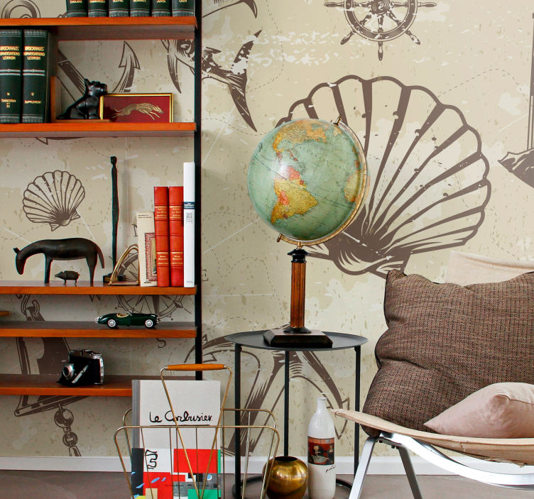 θάλασσα αντικείμενα vintage τοίχο τοιχογραφία - TenStickers