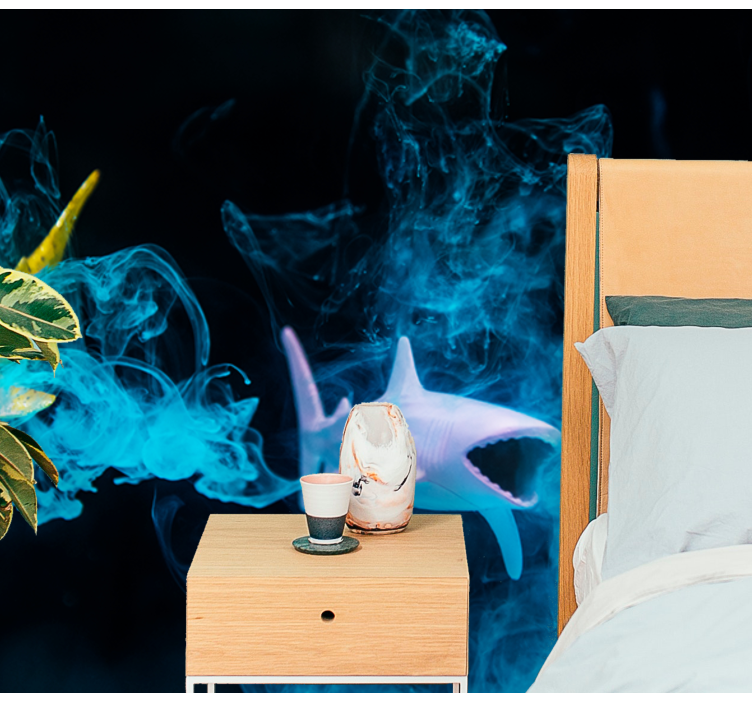 φιγούρες καρχαριών σε τοιχογραφίες τοίχου γάμου - TenStickers