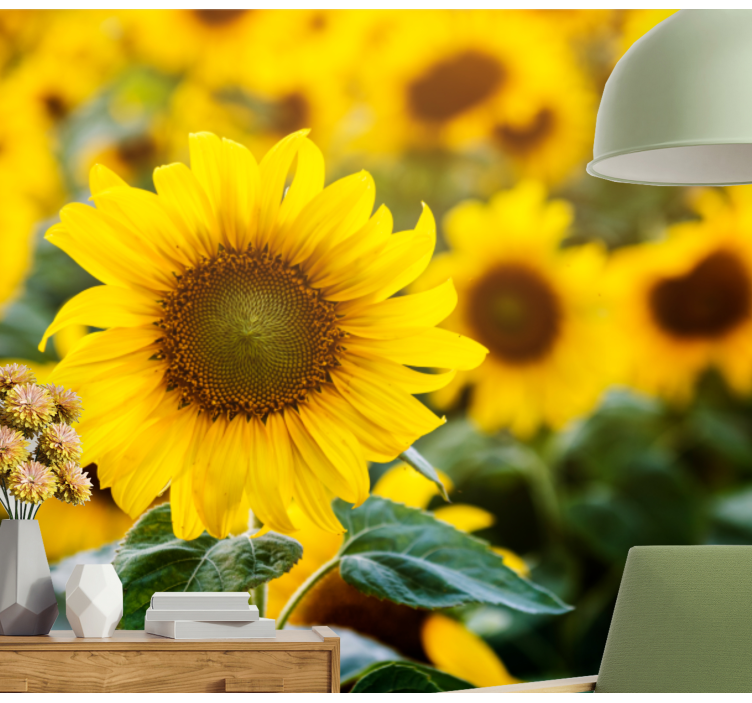 στενή επάνω τοιχογραφία τοίχων λουλουδιών τομέων - TenStickers