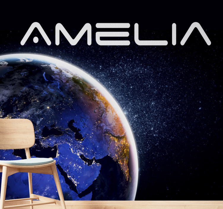 η γη φαίνεται από τη τοιχογραφία του διαστημικού τοιχώματος - TenStickers