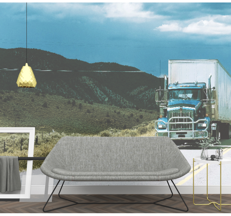 φορτηγό σε όμορφη τοιχογραφία τοίχου - TenStickers