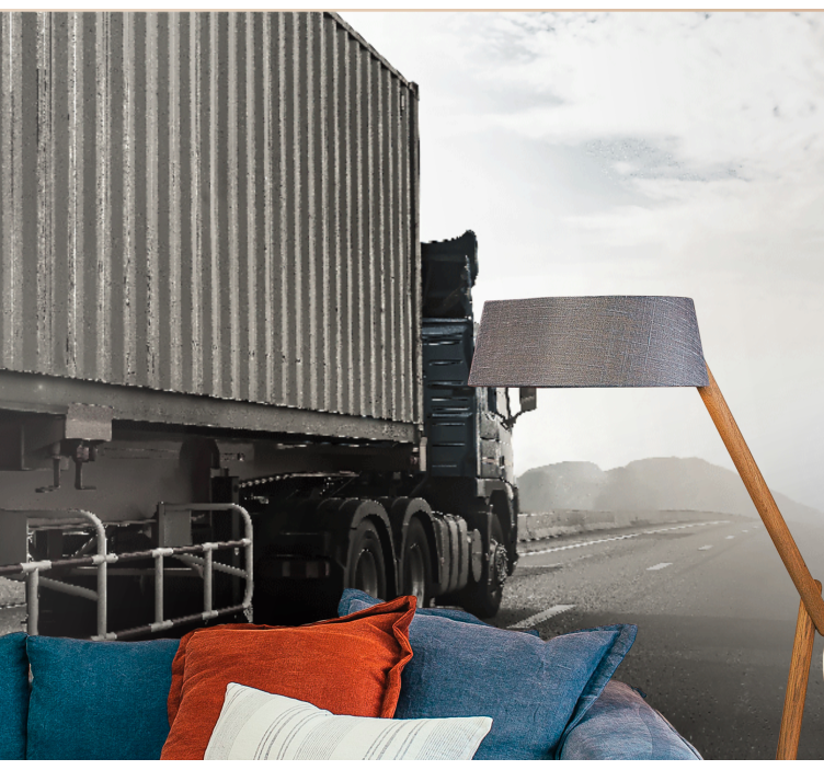 φορτηγό σε μια τοιχογραφία τοίχου αυτοκινητόδρομου - TenStickers