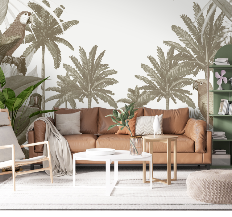 τρισδιάστατη ζούγκλα vintage τροπική πανίδα - TenStickers