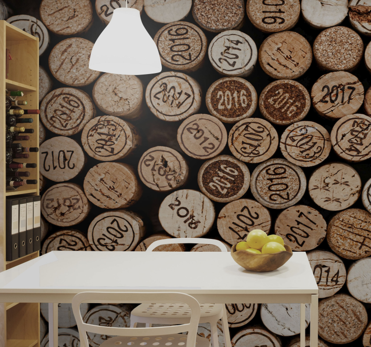 τοιχογραφία κουζίνα διαφορετικούς φελλούς κρασιού - TenStickers