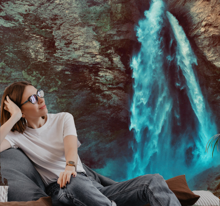 Φωτοταπετσαρία βουνού με προοπτική Μεγάλου Καταρράκτη - TenStickers