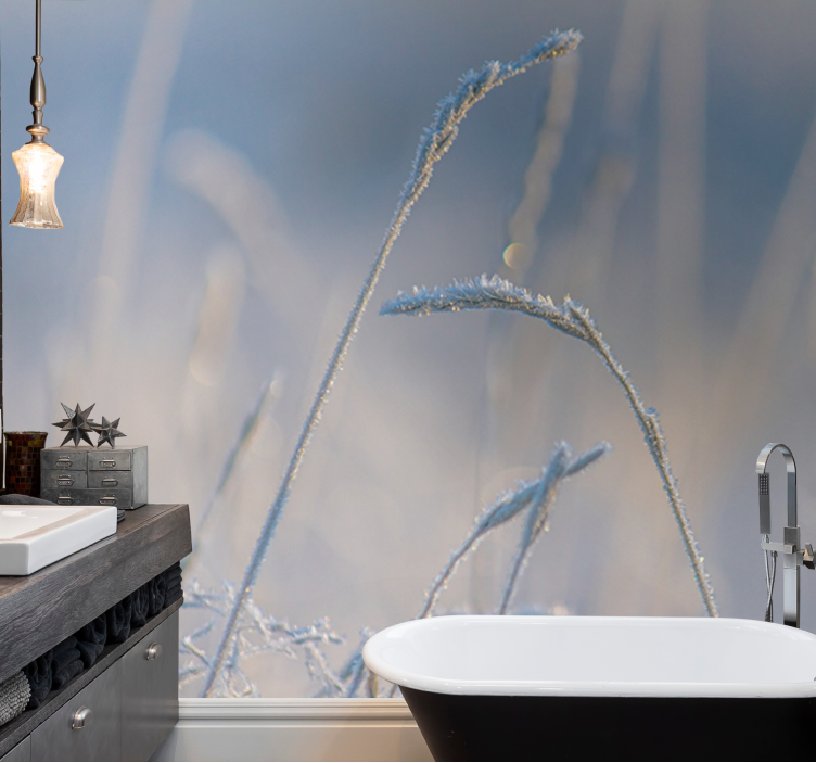 Φωτοταπετσαρία φύσης με Παγωμένες Άκρες Γκαζόν - TenStickers